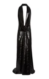 Stella Mccartney Velvet Halter Gown In Black