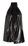 Stella Mccartney Velvet Halterneck Top In Black