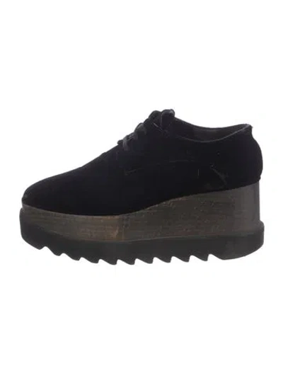 Pre-owned Stella Mccartney Velvet Oxfords In Blue