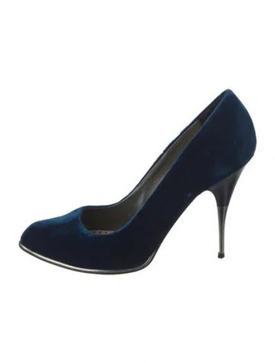 Pre-owned Stella Mccartney Velvet Pumps In Blue