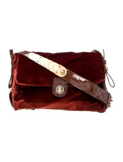 Pre-owned Stella Mccartney Velvet Shoulder Bag In Brown