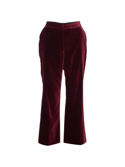 Pre-owned Stella Mccartney Velvet Straight-leg Trousers In Red