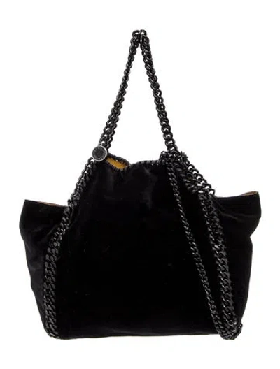 Pre-owned Stella Mccartney Velvet Top Handle Bag In Black