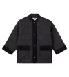 天鹅绒边饰绗缝夹克