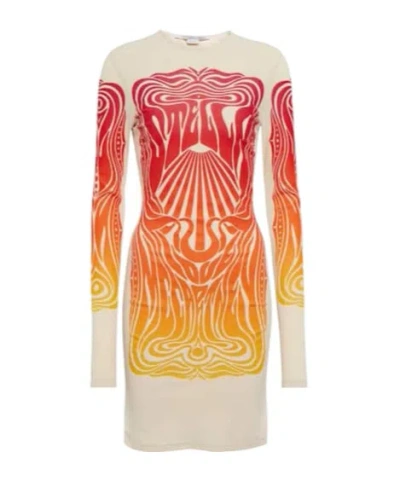 Stella Mccartney Velvet-trimmed Minidress In Multi