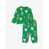 Stella Mccartney Verde/multicolor Printed Regular-fit Cotton-jersey Tracksuit 9-36 In Green