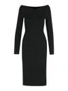 Stella Mccartney Fitted Off-the-shoulder Midi Dress In Black