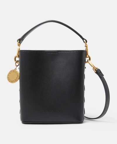 Stella Mccartney Veuve Clicquot Woven Bucket Bag In Midnight Black