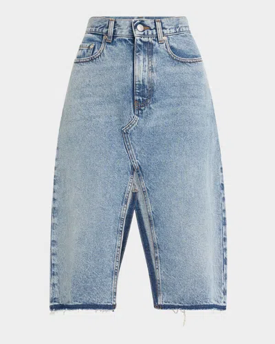 Stella Mccartney Vintage Blue Denim Midi Skirt In Vint Bl Denim
