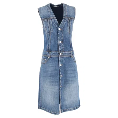 Stella Mccartney Vintage Gilet Dress In Blue Denim