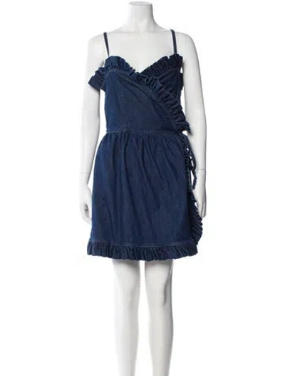 Pre-owned Stella Mccartney Vintage Mini Dress In Blue