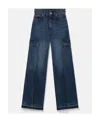 Stella Mccartney Vintage Wash Cargo Jeans In Blue