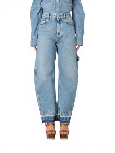 Stella Mccartney Vintage Wash Denim Banana Jeans In Medium Vintage Blue In Multi