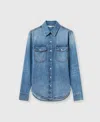 Stella Mccartney Organic Cotton Denim Shirt In Blue