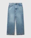 Stella Mccartney Vintage Wash Front Split Denim Skirt In Blue