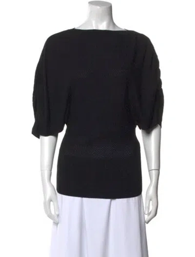 Pre-owned Stella Mccartney Virgin Wool Bateau Neckline Sweater In Black