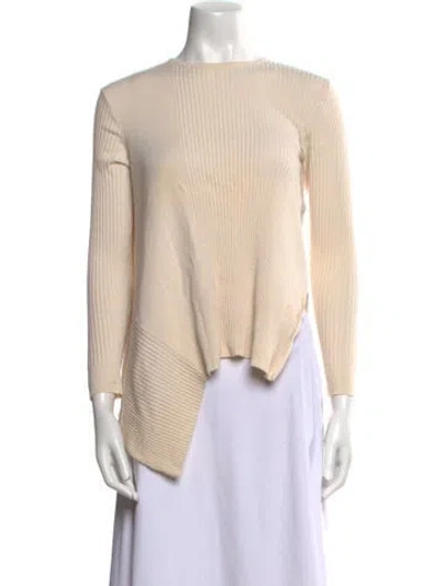 Pre-owned Stella Mccartney Virgin Wool Bateau Neckline Sweater In White