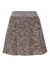 Stella Mccartney Ribbed Chunky Knit Mini Skirt In Gris