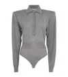 Stella Mccartney Womens Grey Fine-knit Polo-collar Wool Knitted Body In Grey