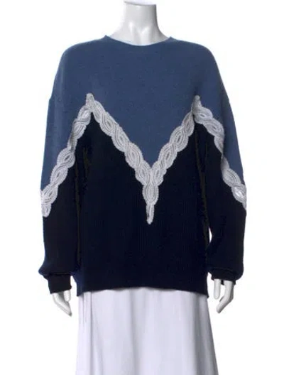 Pre-owned Stella Mccartney Virgin Wool Colorblock Pattern Sweater In Blue