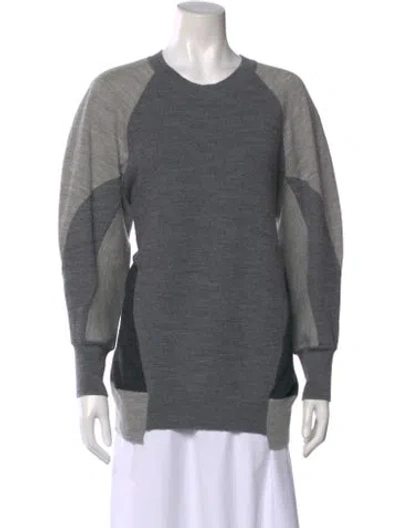 Pre-owned Stella Mccartney Virgin Wool Colorblock Pattern Sweater In Grey