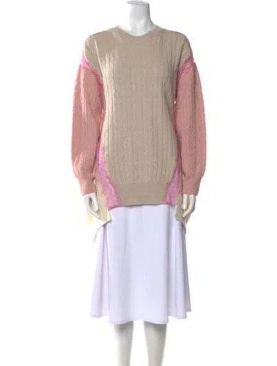 Pre-owned Stella Mccartney Virgin Wool Colorblock Pattern Sweater In Pink
