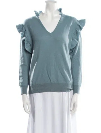 Pre-owned Stella Mccartney Virgin Wool Cowl Neck Sweater In Blue