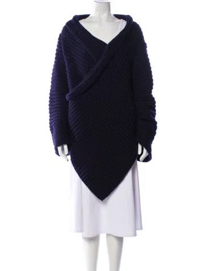 Pre-owned Stella Mccartney Virgin Wool Cowl Neck Sweater In Blue
