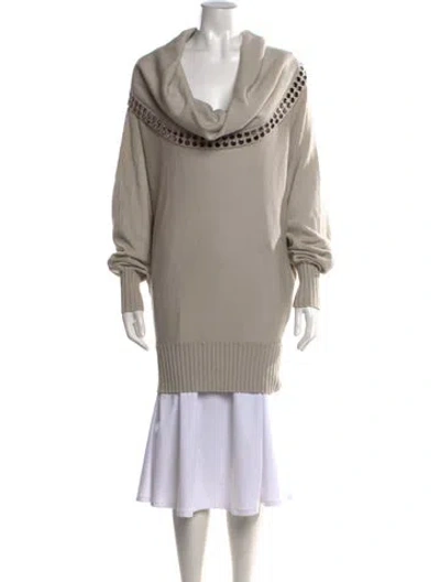 Pre-owned Stella Mccartney Virgin Wool Cowl Neck Sweater In Gray