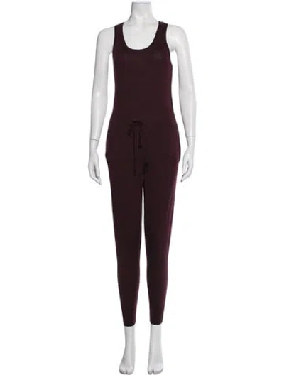 Pre-owned Stella Mccartney Virgin Wool Crew Neck Jumpsuit In Burgundy