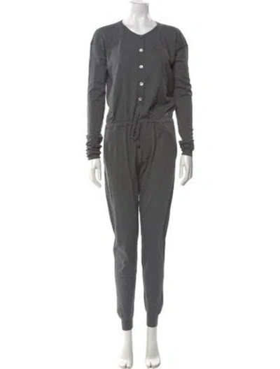 Pre-owned Stella Mccartney Virgin Wool Crew Neck Jumpsuit In Gray