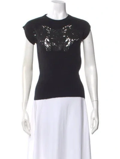 Pre-owned Stella Mccartney Virgin Wool Crew Neck Sweater In Black