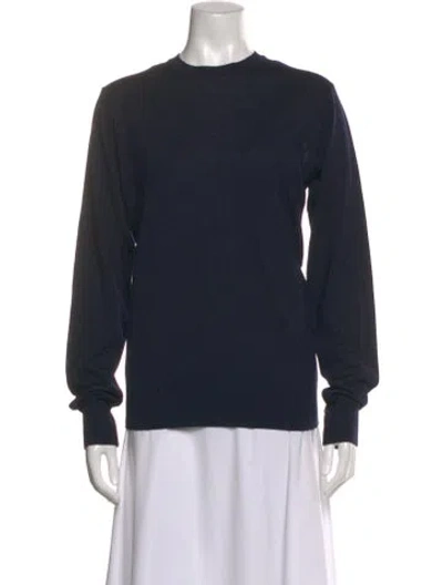 Pre-owned Stella Mccartney Virgin Wool Crew Neck Sweater In Blue