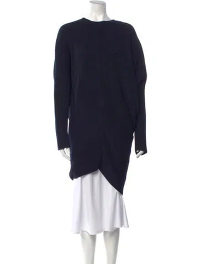 Pre-owned Stella Mccartney Virgin Wool Crew Neck Sweater In Blue