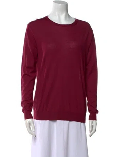 Pre-owned Stella Mccartney Virgin Wool Crew Neck Sweater In Burgundy