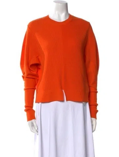 Pre-owned Stella Mccartney Virgin Wool Crew Neck Sweater In Orange
