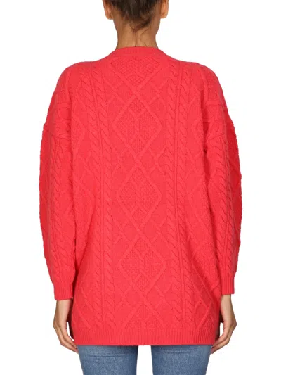 Stella Mccartney Virgin Wool Crew Neck Sweater In Red