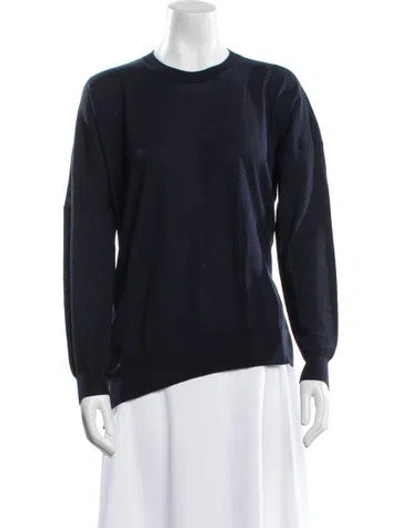 Pre-owned Stella Mccartney Virgin Wool Crew Neck Sweatshirt In Blue