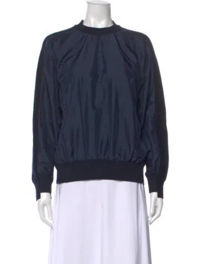 Pre-owned Stella Mccartney Virgin Wool Crew Neck Sweatshirt In Blue