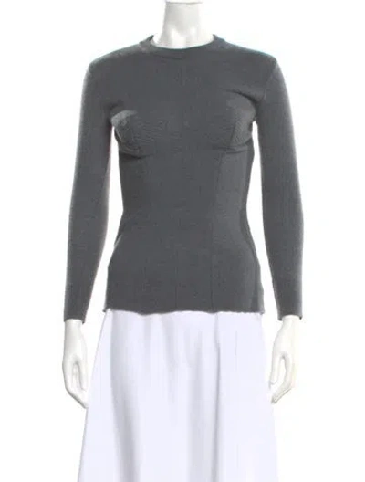 Pre-owned Stella Mccartney Virgin Wool Crew Neck Top In Gray