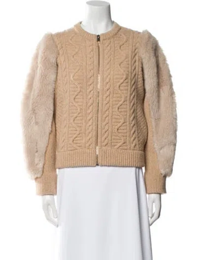Pre-owned Stella Mccartney Virgin Wool Faux Fur Jacket In Neutral
