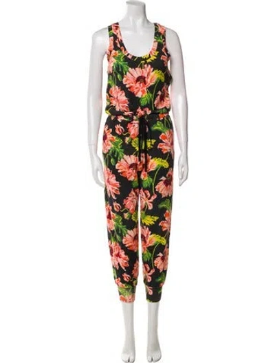 Pre-owned Stella Mccartney Virgin Wool Floral Print Jumpsuit In Pink