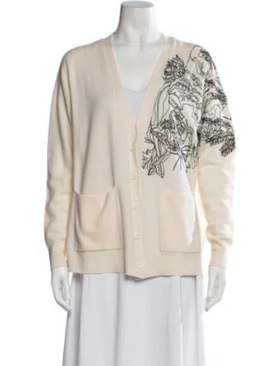 Pre-owned Stella Mccartney Virgin Wool Floral Print Sweater In Neutrals