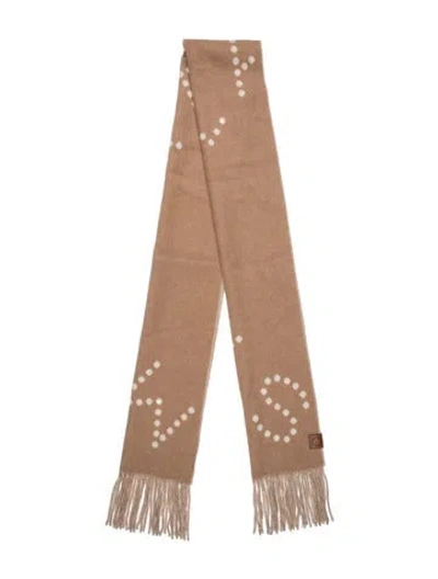 Pre-owned Stella Mccartney Virgin Wool Graphic Print Scarf W/ Tags In Brown