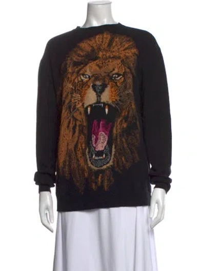 Pre-owned Stella Mccartney Virgin Wool Graphic Print Sweater In Black/neutrals
