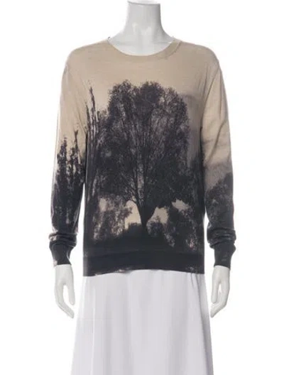 Pre-owned Stella Mccartney Virgin Wool Graphic Print Sweater In Green