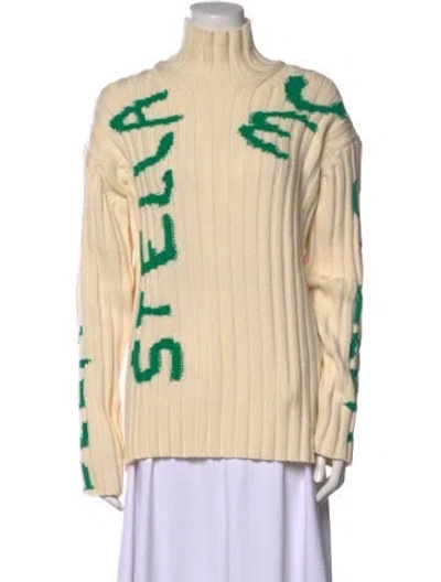 Pre-owned Stella Mccartney Virgin Wool Graphic Print Sweater In Neutral