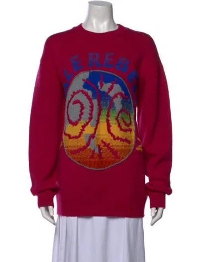 Pre-owned Stella Mccartney Virgin Wool Graphic Print Sweater In Pink