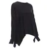 Stella Mccartney Virgin Wool Handkerchief Sweater Top In Black
