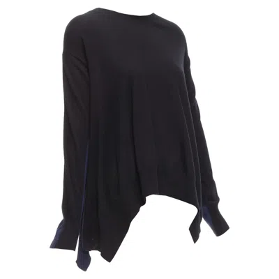 Stella Mccartney Virgin Wool Handkerchief Sweater Top In Black